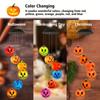 Solar-Powered Halloween Pumpkin Wind Chimes with Colorful LED Lights Angry Pumpkin Hanging Decor for Garden Porch Patio Windows