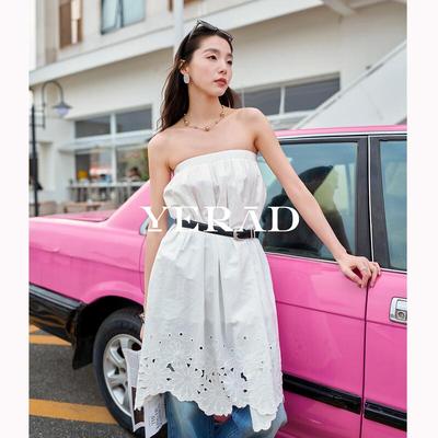 YERAD Women's French-Style A-Line Cotton Midi Skirt