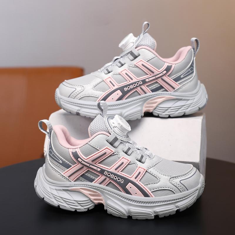 Kids Sneakers Dial Knob Closure Low Top Trainers Lightweight Cushioned School Sports Shoes Breathable Size 29-39