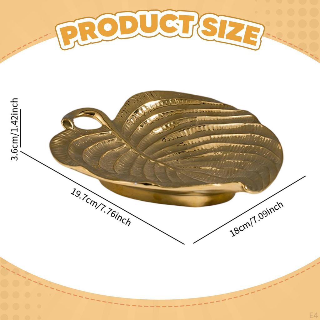 Leaf Jewelry Tray Dish Snack Plate Decorative Elegant Creative Serving Platter Key Holder for