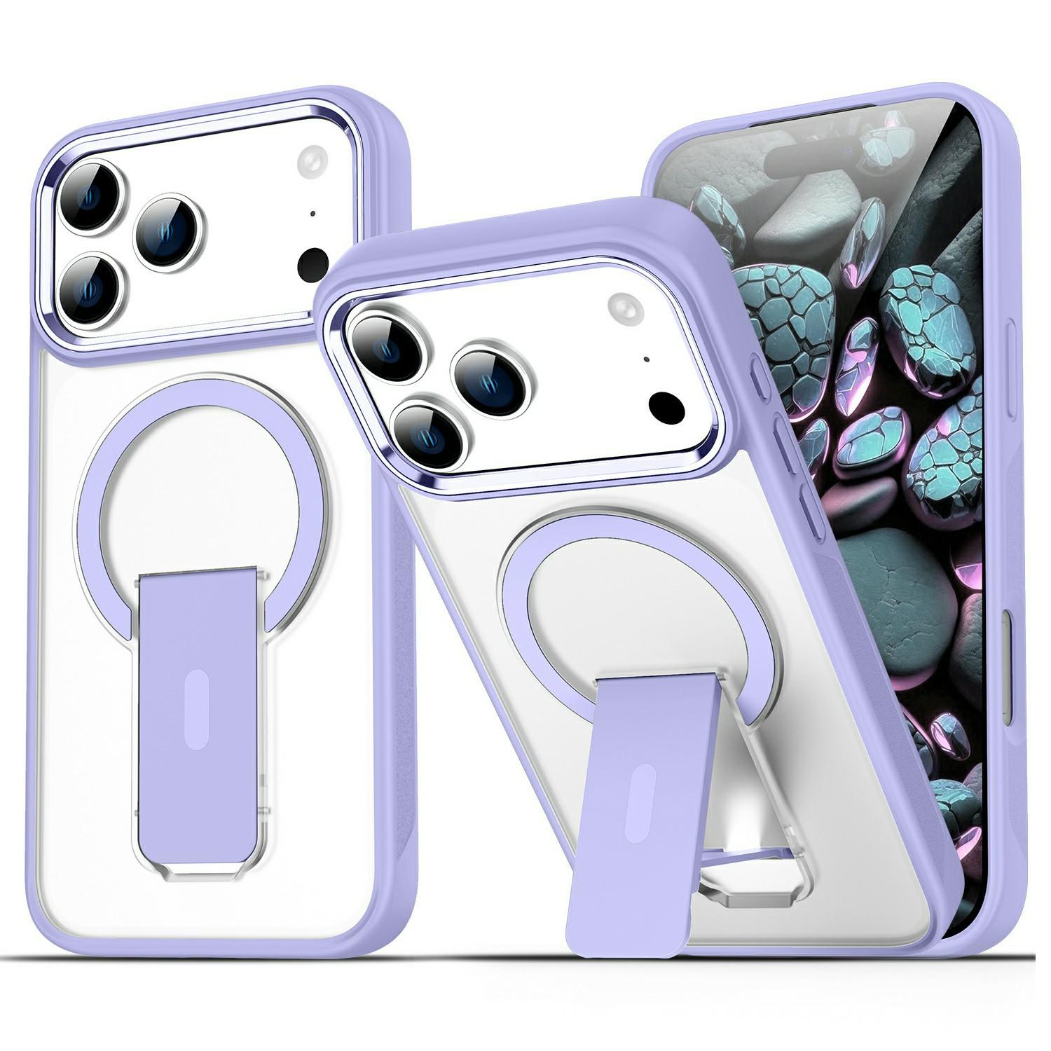

For iPhone 17 Pro Max Case Compatible with MagSafe PC + TPU Phone Cover with Kickstand H