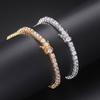 New Copper Gold-plated Jewelry Versatile Full Diamond Bracelet with European and American Style Single Row Diamond Inlaid Bracelet
