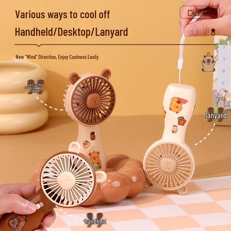 Capybara Cartoon USB Rechargeable Mini Handheld Fan