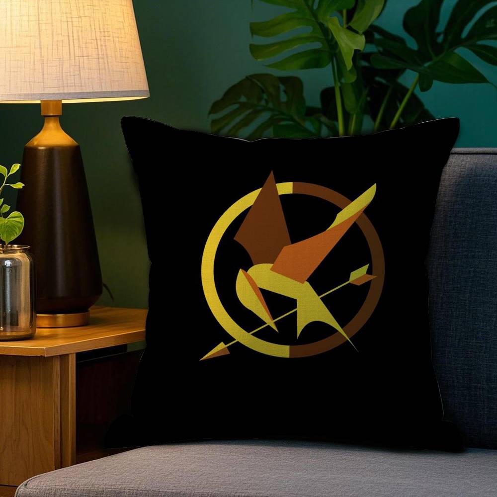 The H-Hunger Games Pillow Case Plush Fabric Soft Double Sided Print Sofa Cushion Cover Throw Pillow Covers