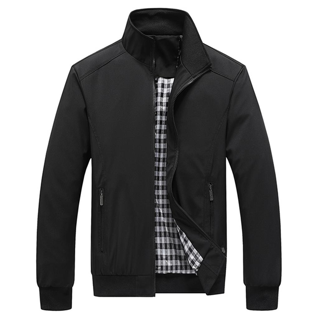 Men's Relaxed-Fit Casual Workwear Baseball Jacket Long-Sleeve Outerwear