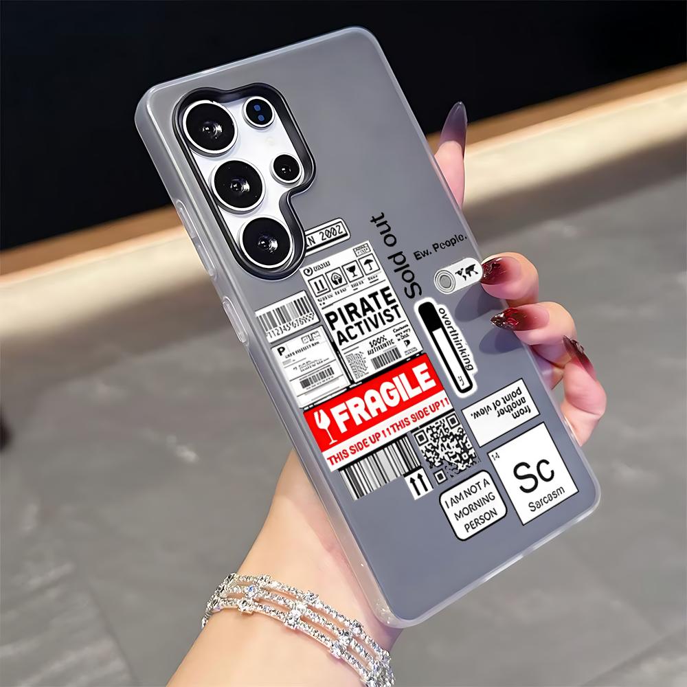 D-Dhl Express Label Phone Case for Samsung S26 S25 S24 S23 S22 S21 FE Plus Ultra Black 2-in-1 Jelly silicone case