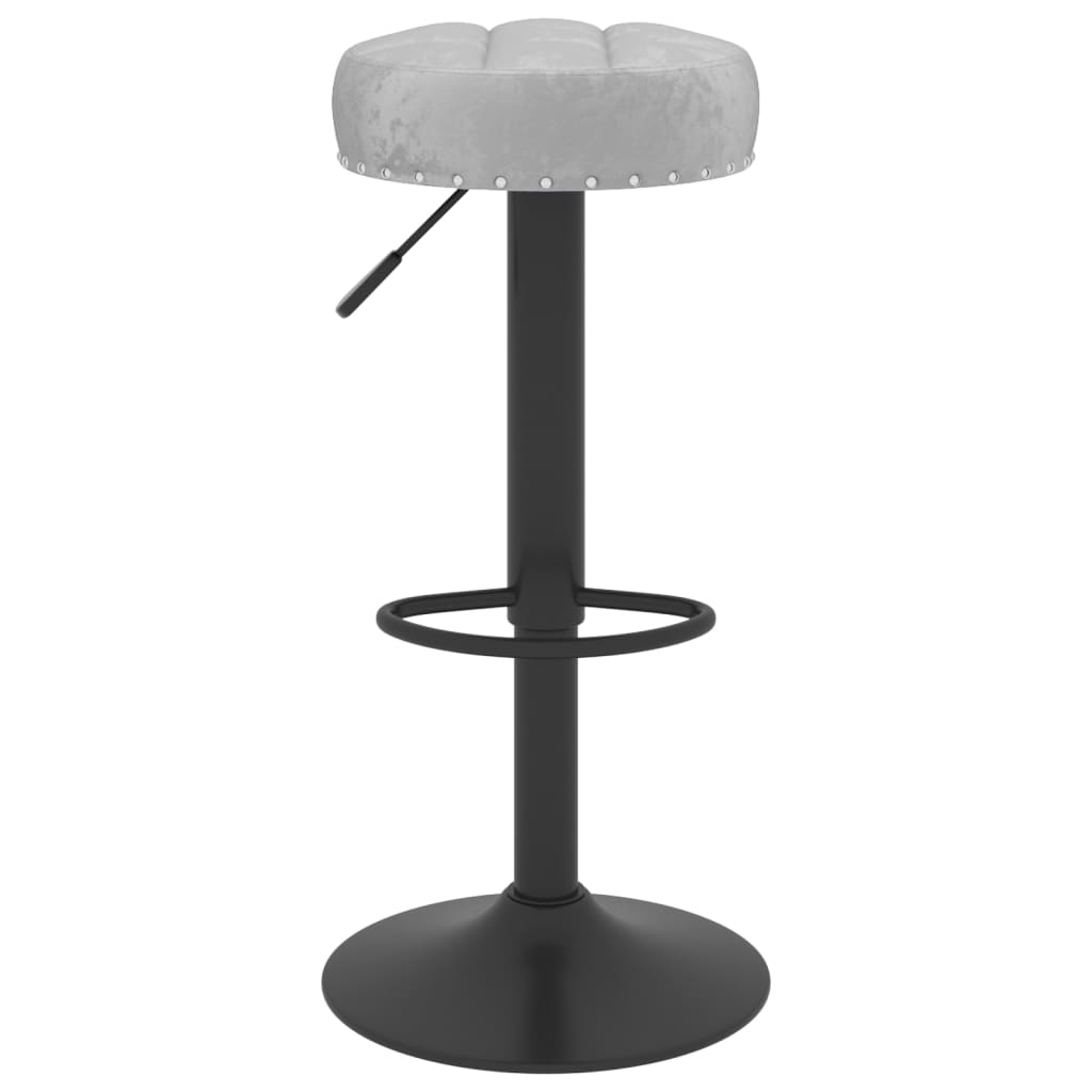 Vidaxl Stołki Barowe, 2 Szt., Szare, Obite Aksamitem