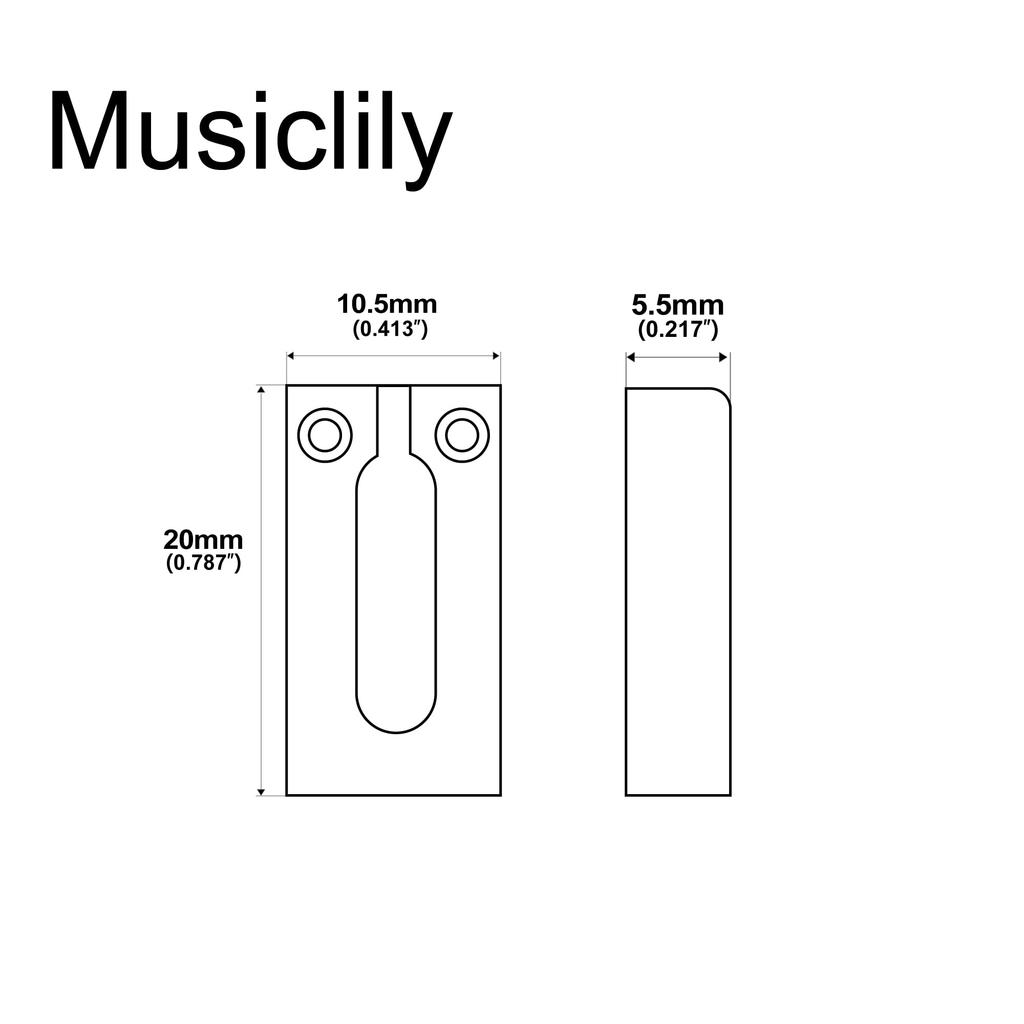 Musiclily Pro Pitch Stainless Steel Saddles for Electric Gold of 10.5mm Strat/Telecaster Guitars, (Set 6)
