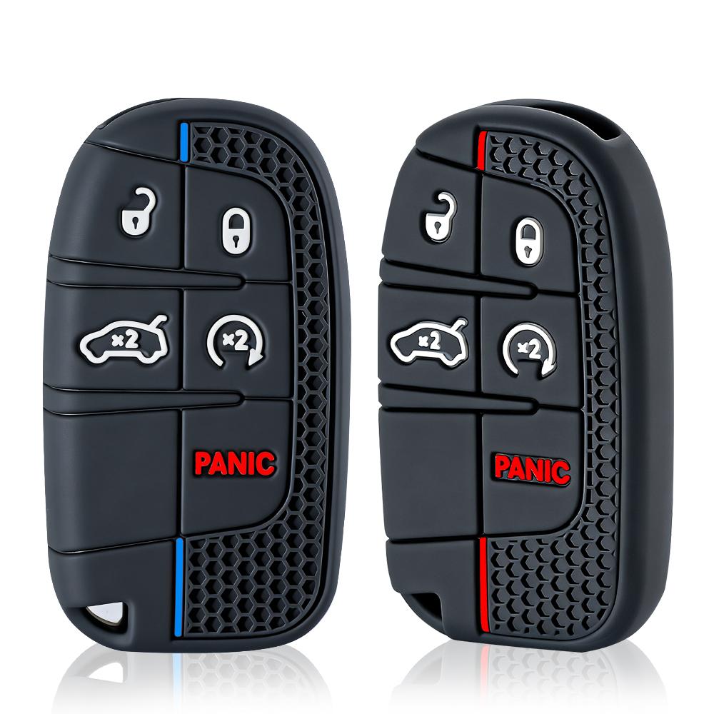 Silicone Car Key Cover Case For Fiat Dodge Ram Charger Journey Durango Jeep Grand Cherokee Chrysler Keyless Fob Shell Holder
