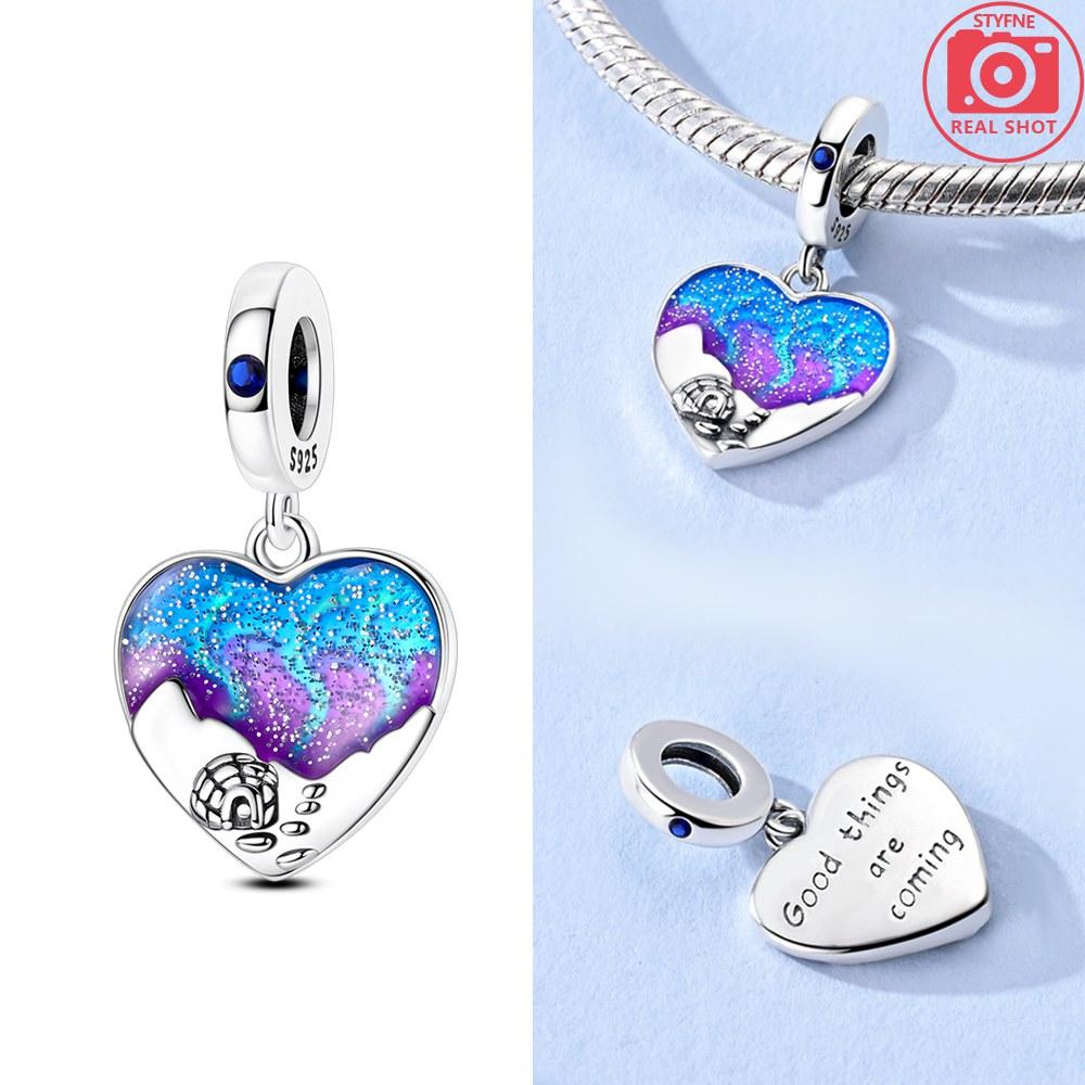 

The Northern Lights and Igloo Pendants Silver Colors for Charms Silver Colors Original Bracelet for Jewelry Making