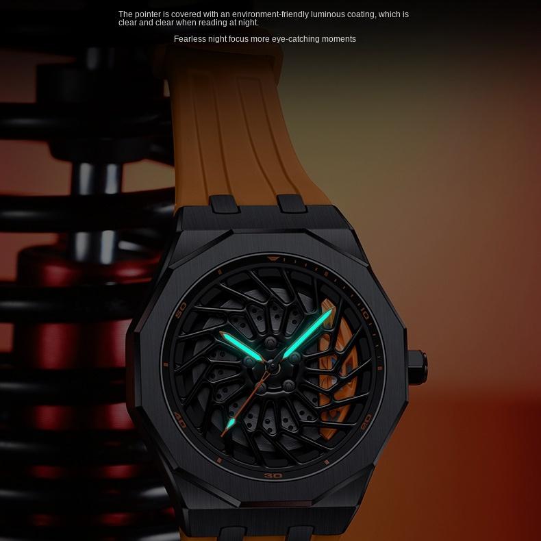 SVJ Wheel Hub Watch Men BWM I8 Modified Theme Ultra Run Luminous Quartz Hydraulic