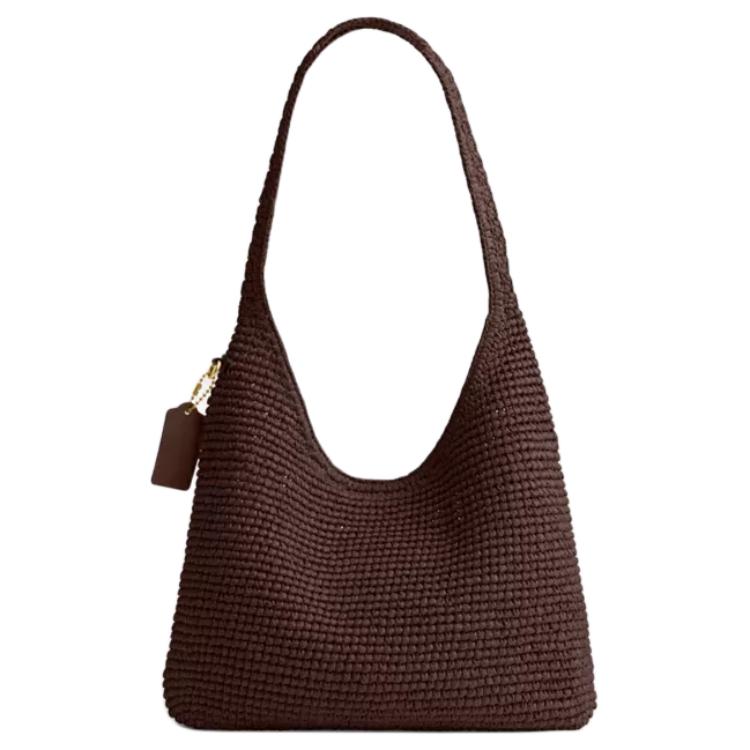 Coach Brooklyn 28 Magnetic Closure Small Calfskin Leather Shoulder Bag Women Shoulder Bag Chocolate CDU75-B4MPL