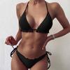 Lace-Up Halter Neck Women's High-Waisted Triangle Bikini Swimwear (2024)