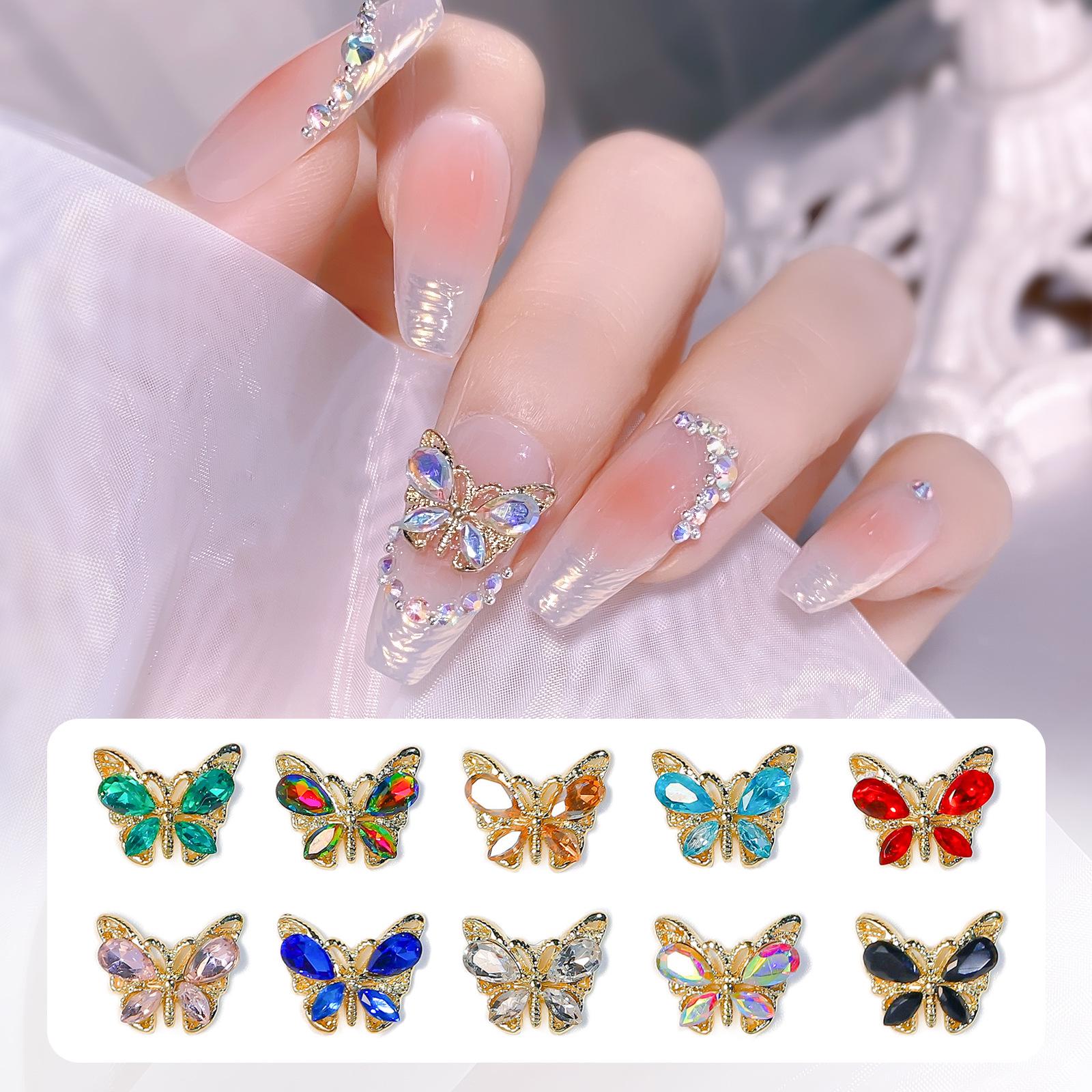 

3D Crystal Butterfly Zircon Nail Art Jewelry