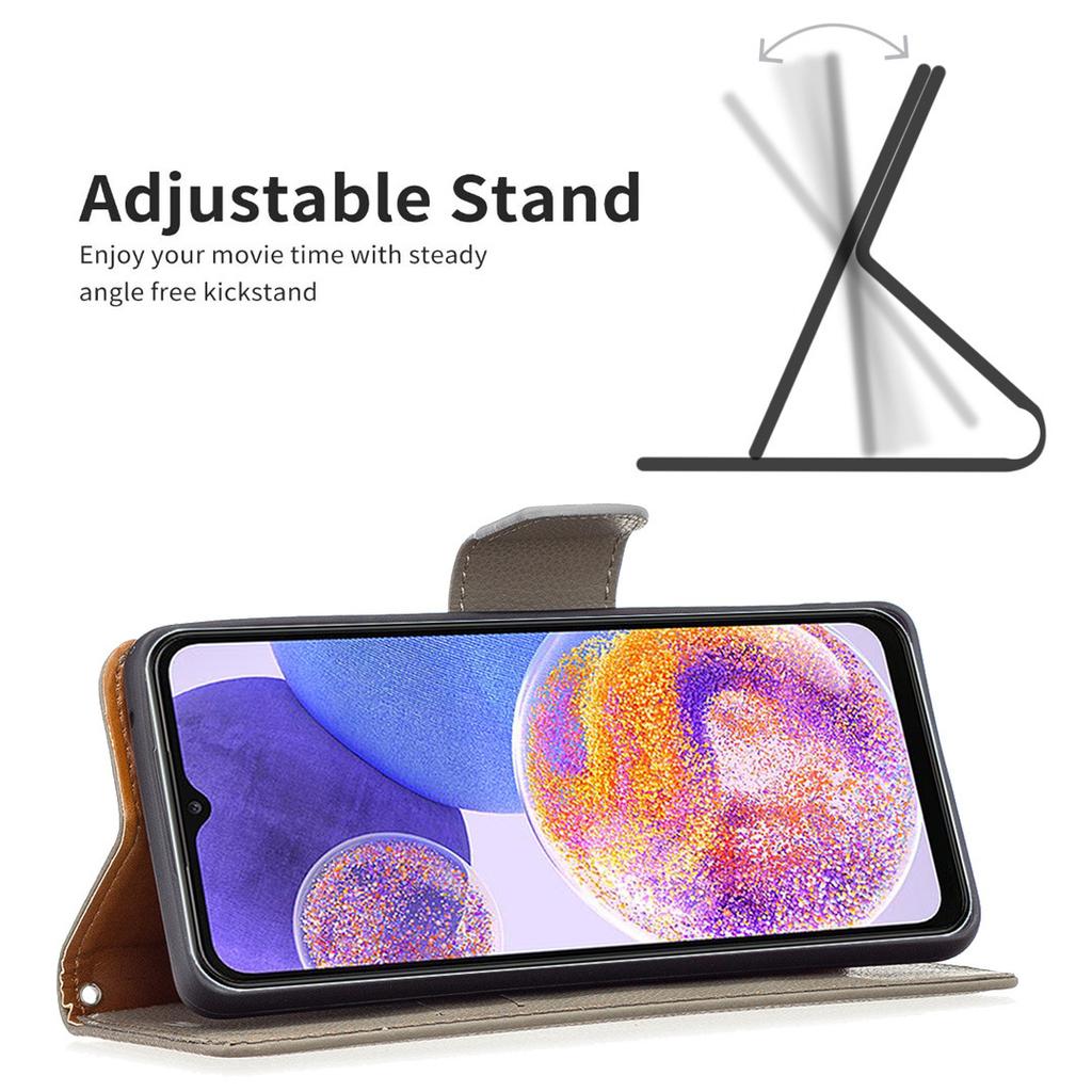 Geeignet für Samsung M53 Handy-Lederhülle A03S einfarbig Lychee-Muster Karten-Schutzhülle S21FE Handschlaufe Halterung