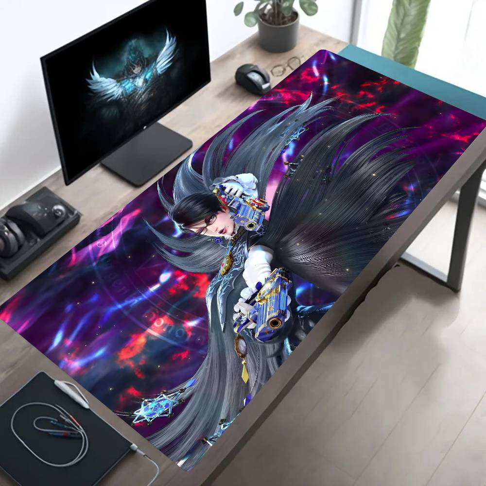 Anime Bayonetta Mouse Pad Large Gaming Keyboard Mat LockEdge Rubber Computer Office Accessories