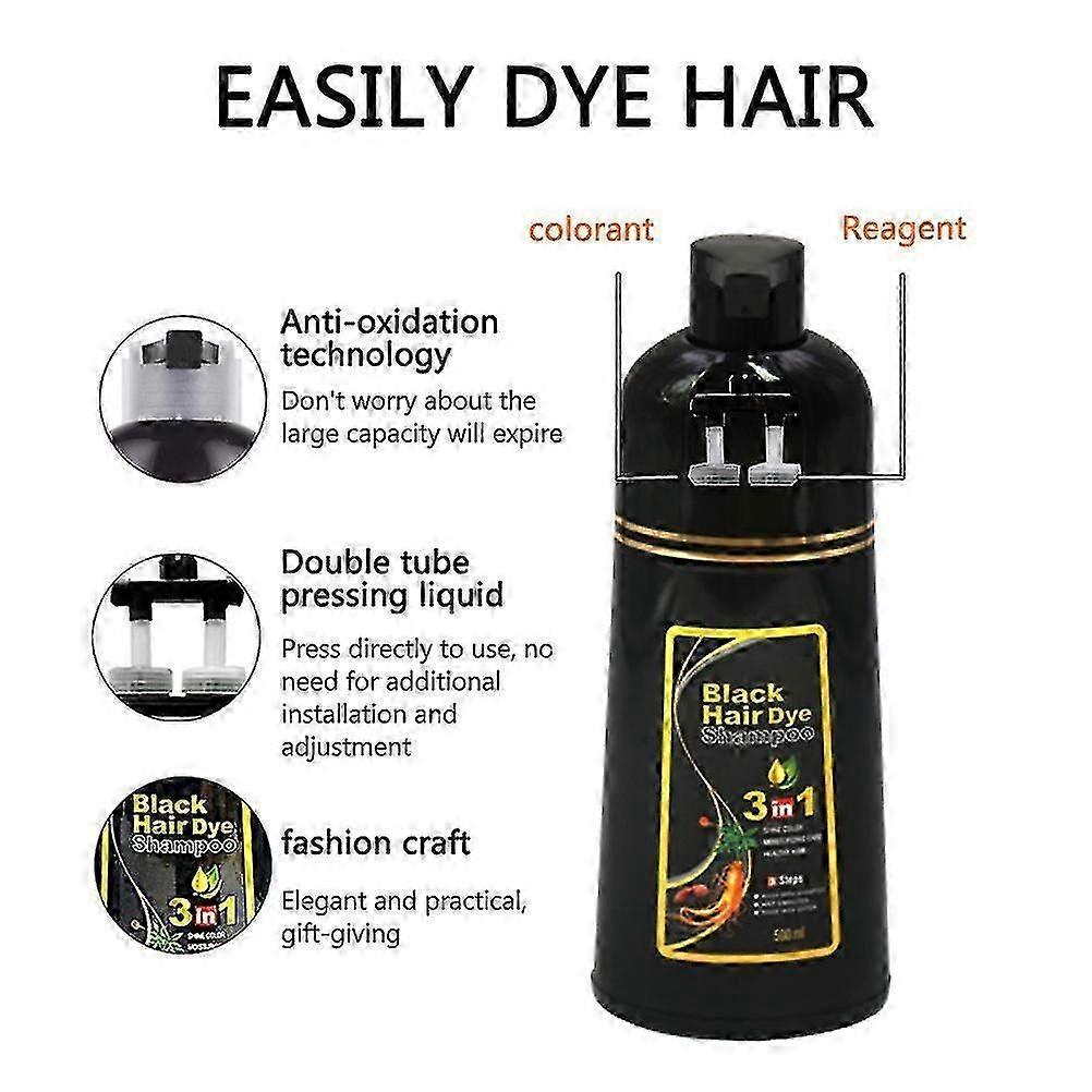 500ml Hair Coloring Shampoo Herbal Hair Dye Shampoo For Men And Women