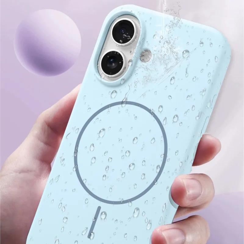 New Gold Liquid Silicone Magsafe Case For iPhone 16 14 15 Plus 13 12 11 16 Pro Max Magnetic Wireless Charge Protector Soft Cover