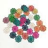 100 ks Dřevěných Retro Knoflíků s Chrizantémou 4 Dírky DIY Šití Scrapbooking Řemesla