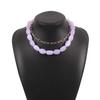 2Pcs/Set Stone Colorful Resin Necklace Bead Clavicle Chain Creative Stone Beads Short Choker  Girls