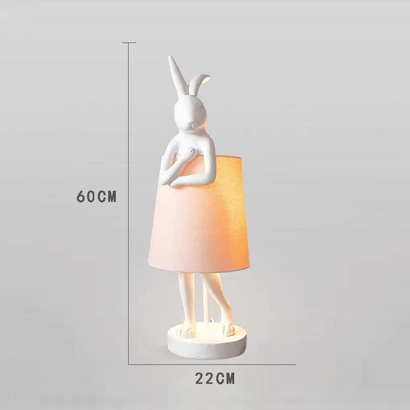 Nordic Minimalist Rabbit Table Lamp: Modern Bedroom/Bedside Resin Design