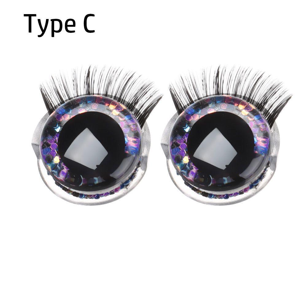 Change Makeup Doll Bear Crafts Stuffed Toys Eye Accessories Doll Eyelash 3D Eyes +Eyelash