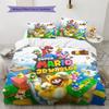 Super Mario Cartoon Game Bedding 3 Piece Set Soft Breathable Duvet Cover & Pillowcases Children Bedroom Home Decor