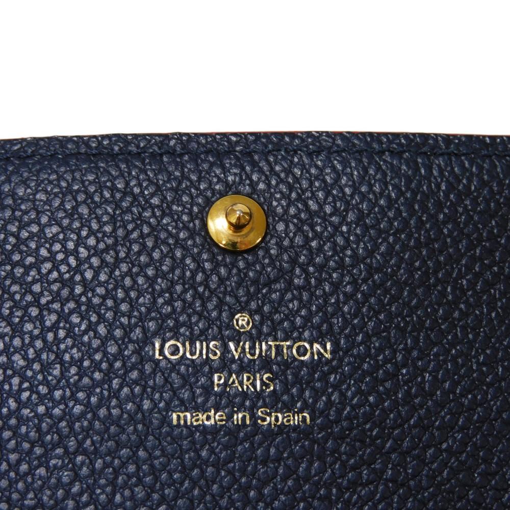 Used 12564 Portefeiulle Pont Neuf M62127 7940 LV logo flower navy red Monogram Empreinte Marine Rouge unisex from Japan
