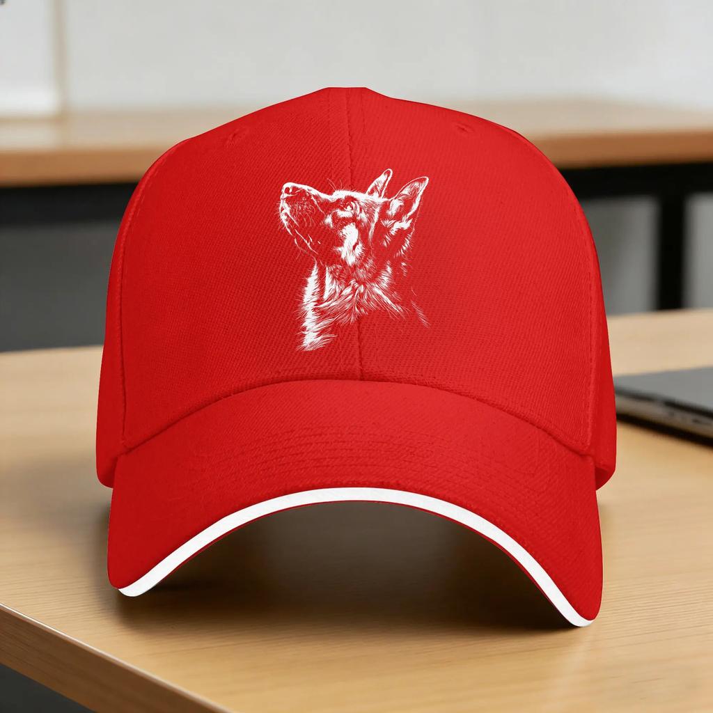 GerUnisex Shepherd Silhouette Graphic GerUnisex Shepherd Dog Lover Baseball Cap Y2k Retro Trucker Hat Unisex-Teens Gym Baseball Caps