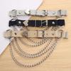 Punk Thigh Ring Leg Harness Chain Heart Garter Belt PU Leather Women Suspenders Fashion Accessories