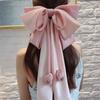 Fashion Extra Large Bow Hair Clip Multi Layers Long Ribbon Satin Bowknot Barrettes Colorful Elegant Spring Clip Hair Accessories