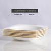 Huihuang Gold-Rimmed Square Ceramic Dinner Plate Set