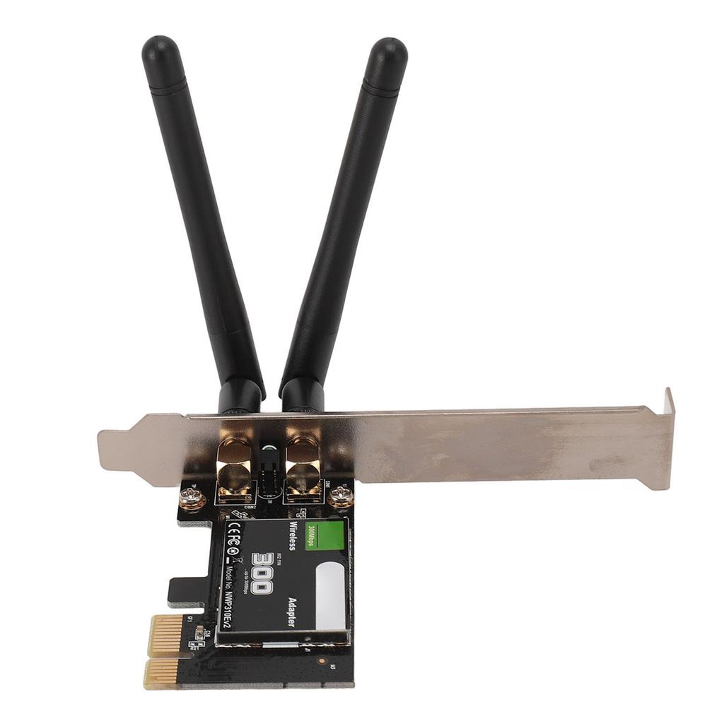 Wireless PCIE WiFi Adapter 300Mbps 2.4GHz High Performance Computer Network Card with 2 Antenna for WINS 7 8 10 11