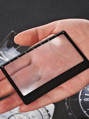 3X Mini Magnifying Glass Ruler Pocket Magnifying Glass for Reading Fire Starting Survival Tools Magnifying