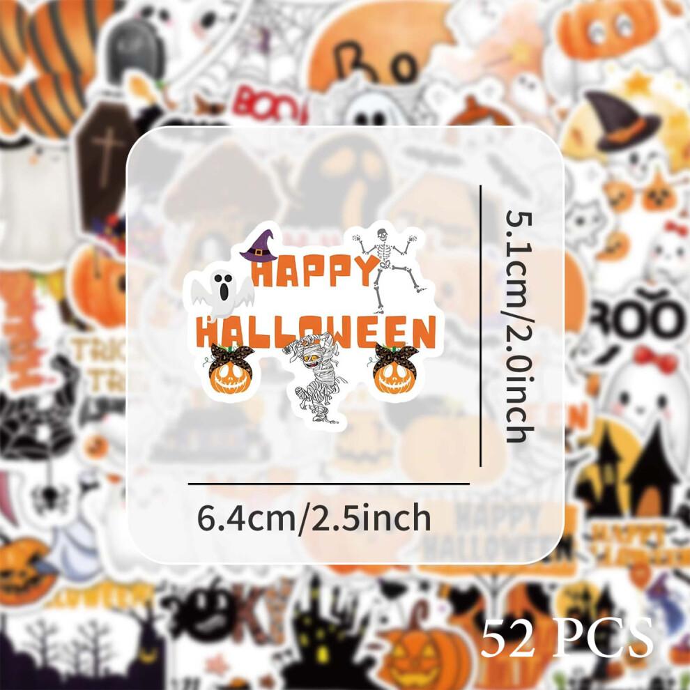 Decorative Halloween Stickers, Waterproof Vinyl Non-Repeating Patterns Strong Adhesion For Goodie Bags, Laptops, Water Bottles, Skateboards, Guitars,