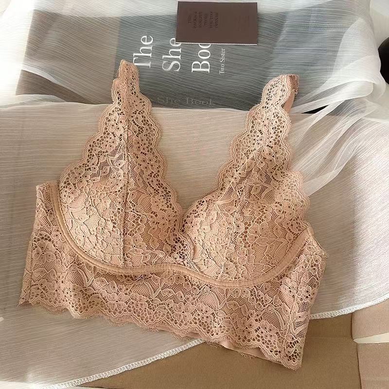 Sexy Lace Beautiful Back Bra Summer Thin Big Chest Small 1111 New Popular No Steel Ring Bra