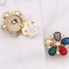 Sparkling Glass Crystal Alloy Cufflinks For Dress Shirts Elegant Formal Accessories With Sturdy Design