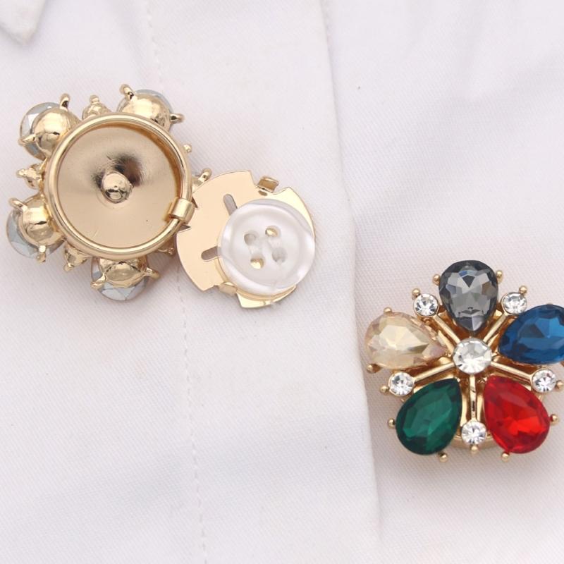 Sparkling Glass Crystal Alloy Cufflinks For Dress Shirts Elegant Formal Accessories With Sturdy Design