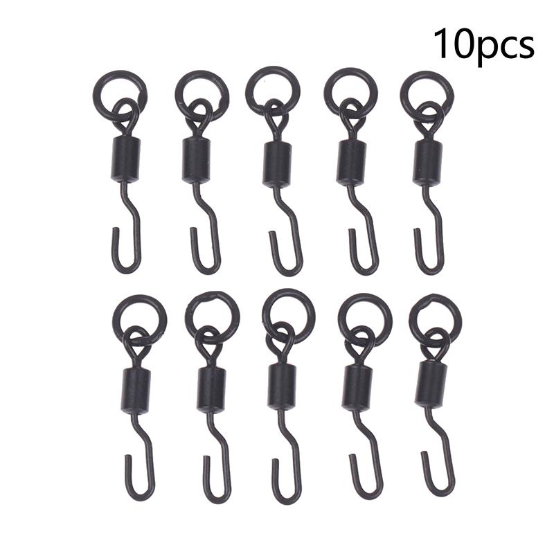 

10/20 шт. Карповые рыболовные вертлюжки с застежками и цельным кольцом, быстросменные рыболовные вертлюжки для крючков, аксессуары для карповой оснастки, микро-вертлюжок для крючка