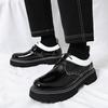 Fashion Casual Thick Soled Leather Shoes Trendy Men's  Styles Fashion Daily Party Outdoor Street Walking Black Shoes DRESS New
