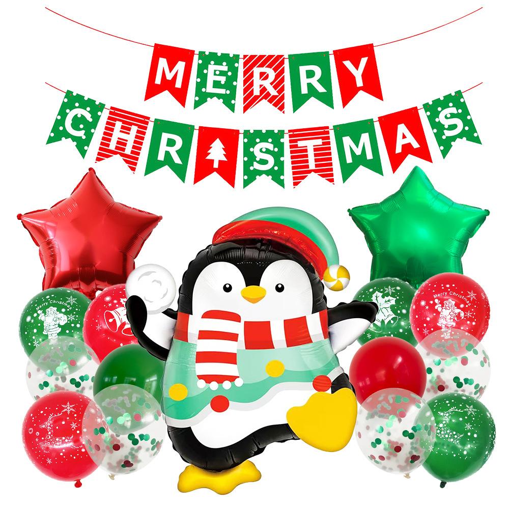 Christmas Decoration Aluminum Film Balloon New Year'S Day Party Scene Arrangement Santa Claus Christmas Tree Balloon