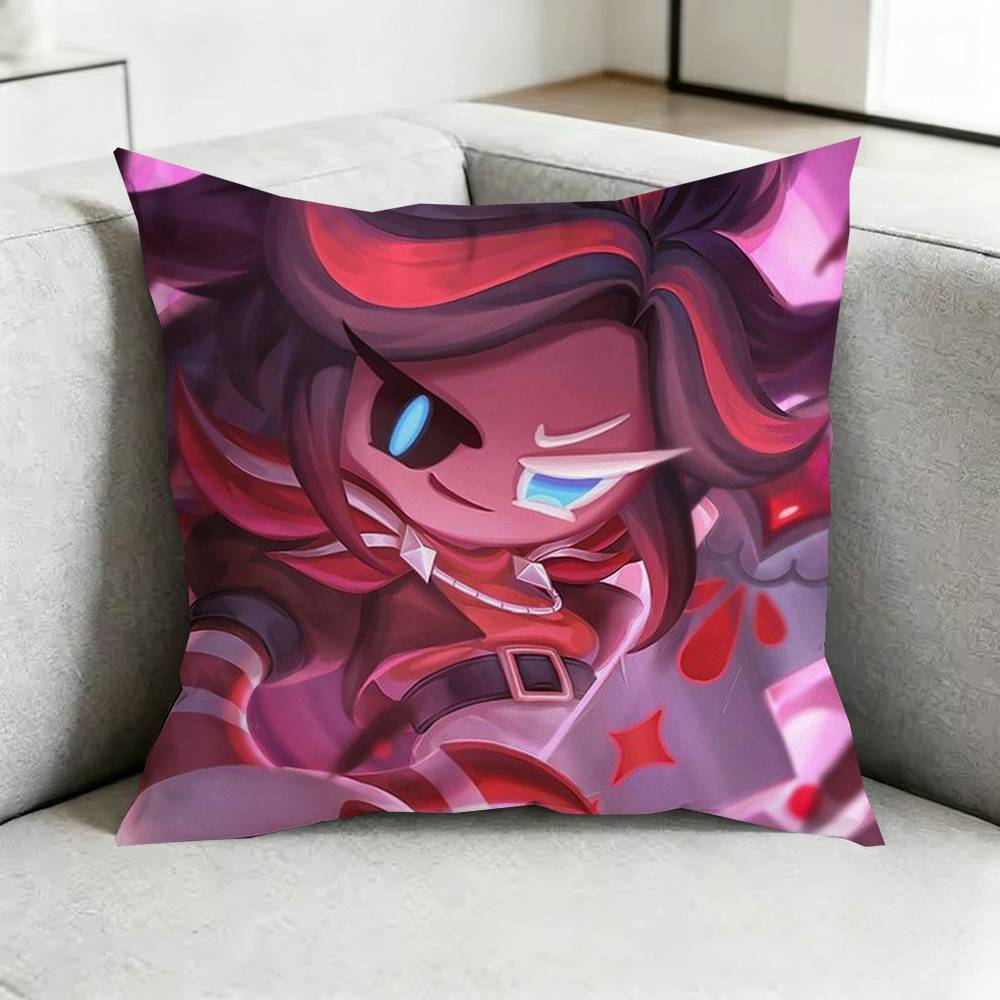 Run Kingdom WWhite lily Cookie Pillow Case Square DoubleSided Sofa Cushion Cover Bedroom Bedside Pillow Gift