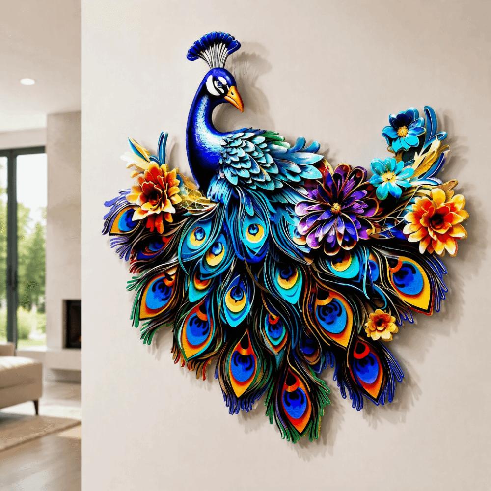 Iron Peacock Wall Art Blue Bird Wall Art Metal Metal Wall Decor Garden Decor
