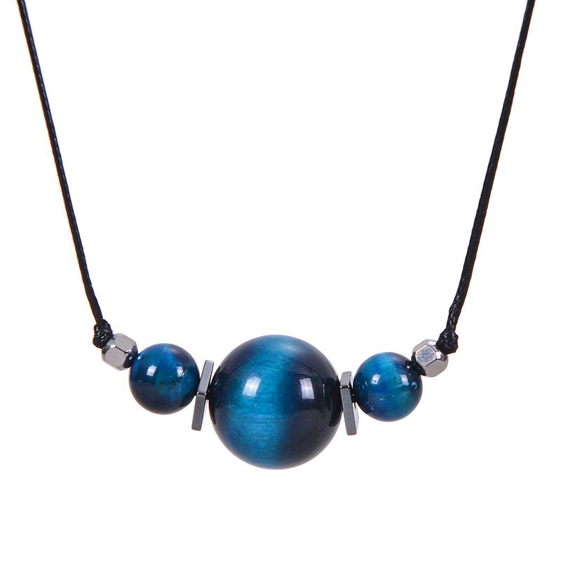 Náhrdelník s přívěskem Tygří oko a Ametystový obsidián, 16MM