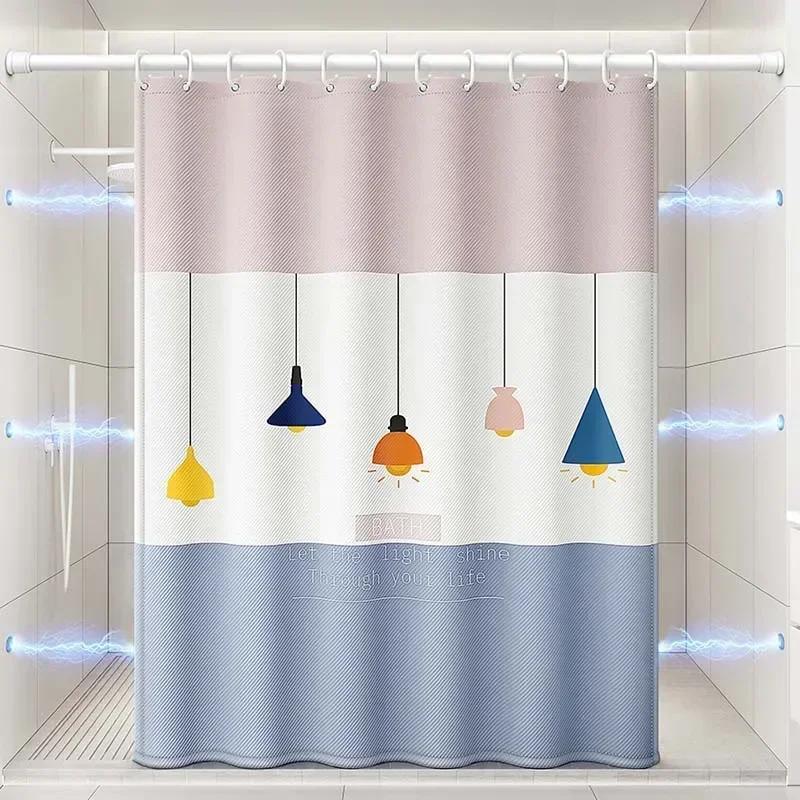 Multiple Cartoon Patterns Shower Curtain Waterproof Mould Proof Odorless  Dacron Material Quality Bathtub Decoratio Give Couple