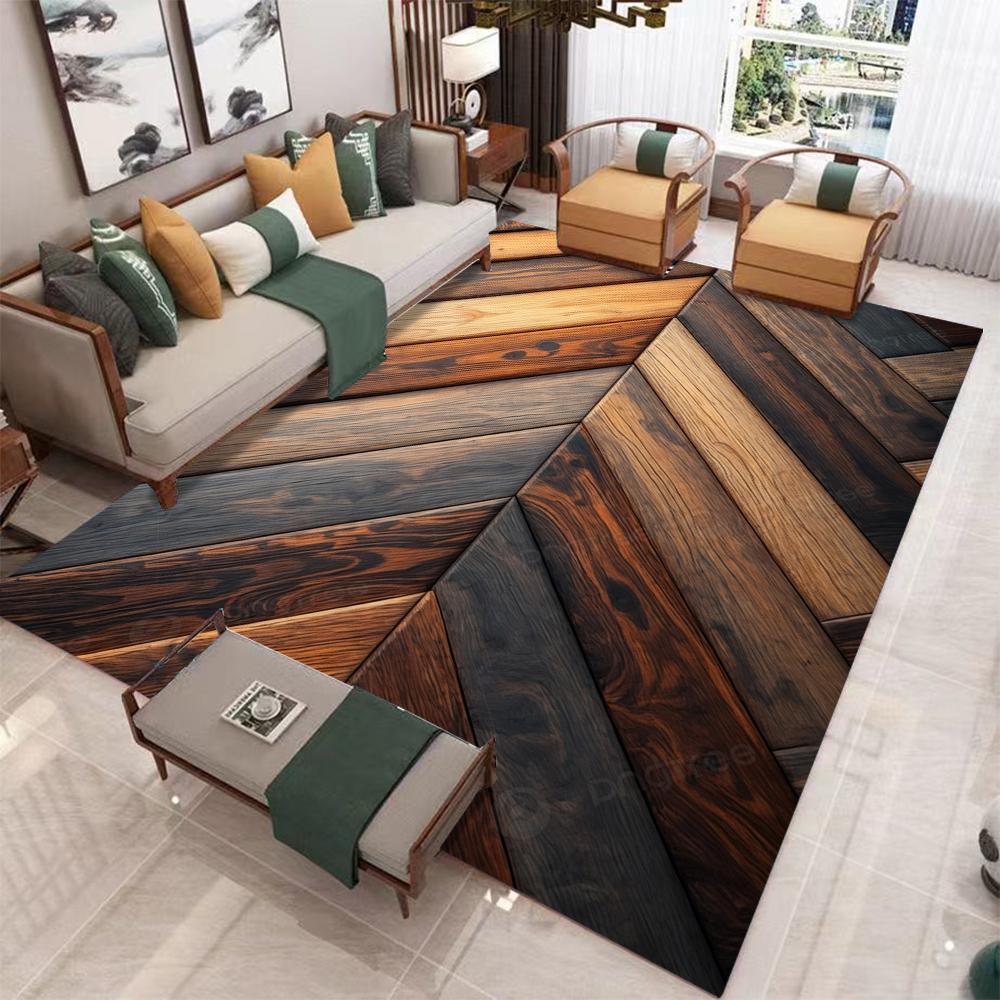 Wooden Patterned Carpet Tree Wooden Flooring Carpet Living Room Decoration Carpet Home Decor Carpet Anti Slip Door Mat Entry Rug