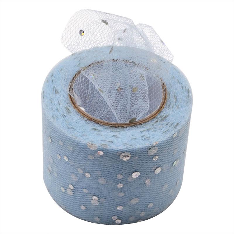 25Yards Baby Shower Glitter Sequin Tulle Roll Fabric Spool Tutu Party Birthday Gift Wedding Decoration Favors Event Supplies