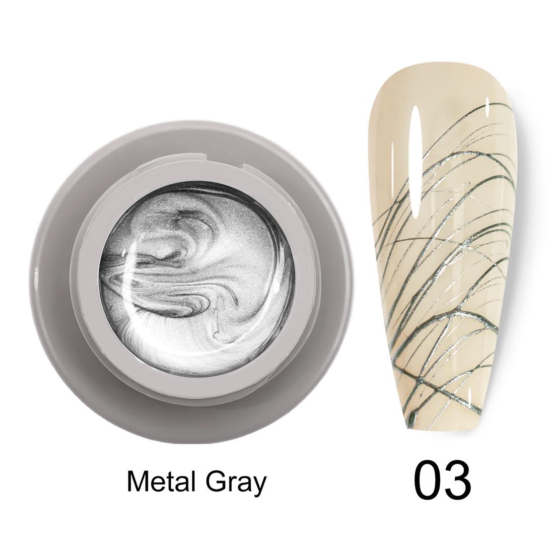 

Venalisa Spider Gel Soak Off UV&LED Gel Line Painting Gel Lacquer Emboss Gel Polish 12 цветов серый