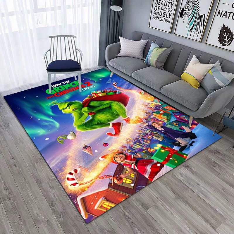 Christmas Gift Comedy Movie How the Grinch Stole Christmas carpet home living room decoration table and chairs anti slip door mat carpet A15