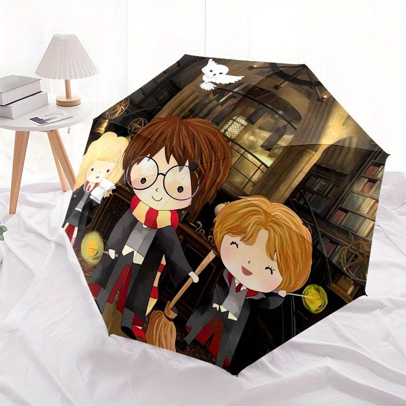 1pc Harry Potter, Library Themed High-quality Umbrella,Automatic Opening and Closing Umbrella,Multi-functional Umbrella G0811276